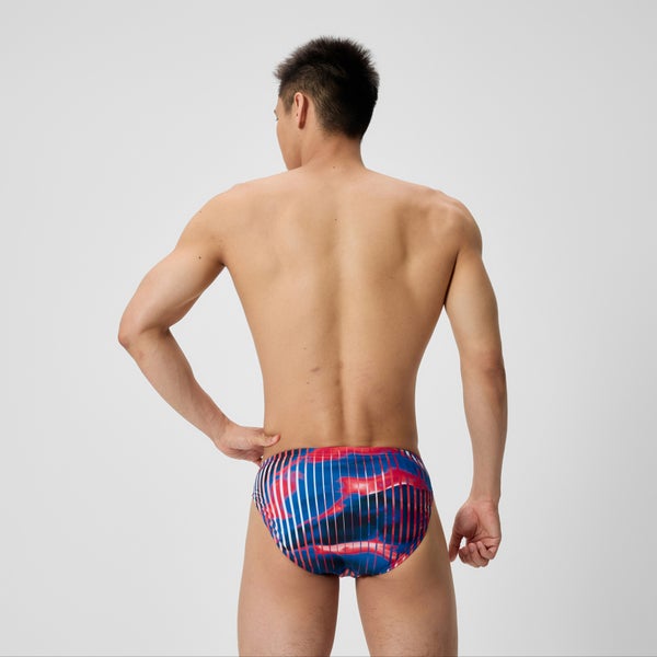 Speedo Men's Club Training Printed Brief Red/White/Blue