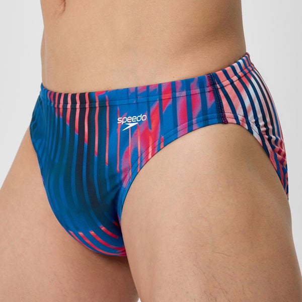 Speedo Men's Club Training Printed Brief Red/White/Blue