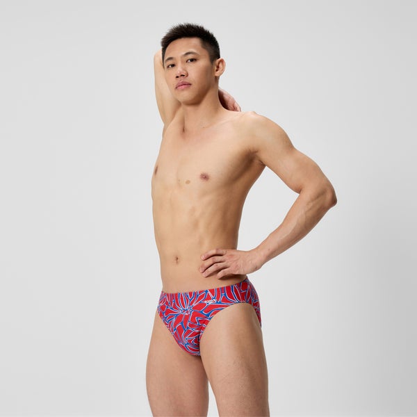 Speedo Men's Club Training Printed Brief Red/White/Blue