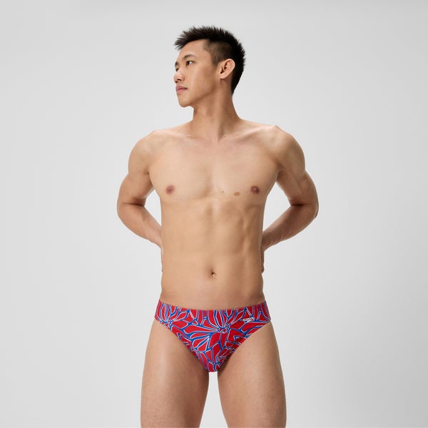 speedo Men's Club Training Printed Brief Red/White/Blue
