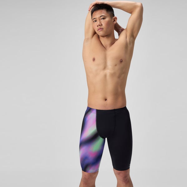 speedo Men's Club Training Printed Jammer Black/Purple