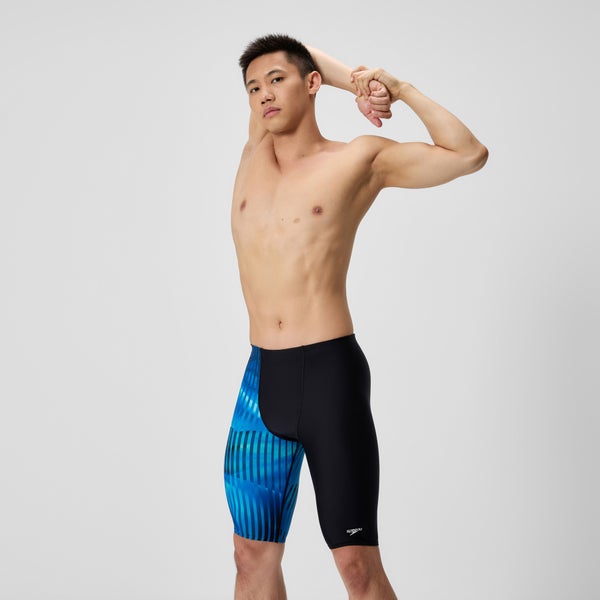 Speedo Men's Club Training Printed Jammer Blue/Black