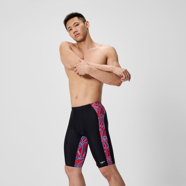 Speedo Men's Club Training Printed Jammer Red/White/Blue