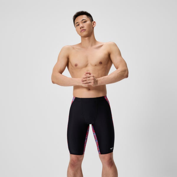 speedo Men's Club Training Printed Jammer Red/White/Blue