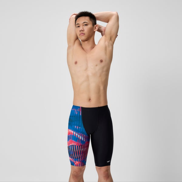 speedo Men's Club Training Printed Jammer Red/White/Blue