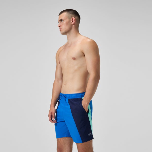 Speedo Men's Colorblock Redondo Volley 18" Swim Trunks Black/Blue