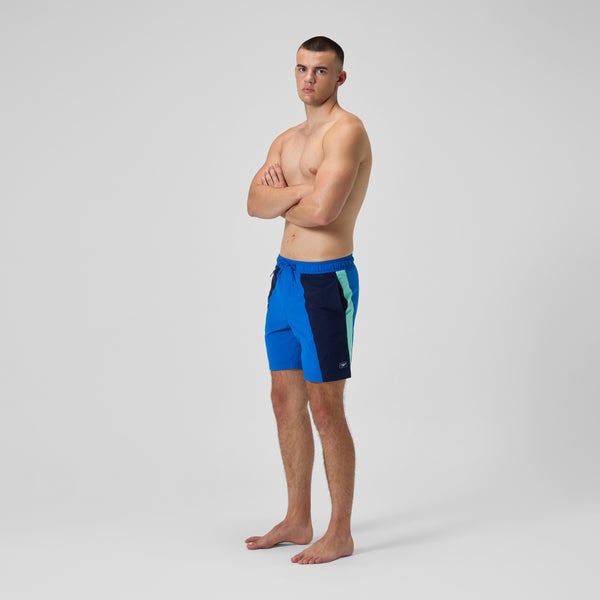 Speedo Men's Colorblock Redondo Volley 18" Swim Trunks Black/Blue