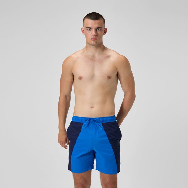 speedo Men's Colorblock Redondo Volley 18" Swim Trunks Black/Blue