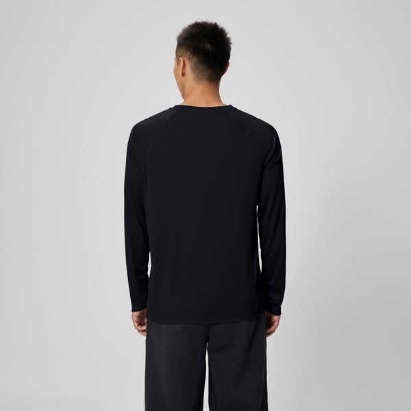 Speedo Men's Easy Solid Long Sleeve Swim Rashguard Black