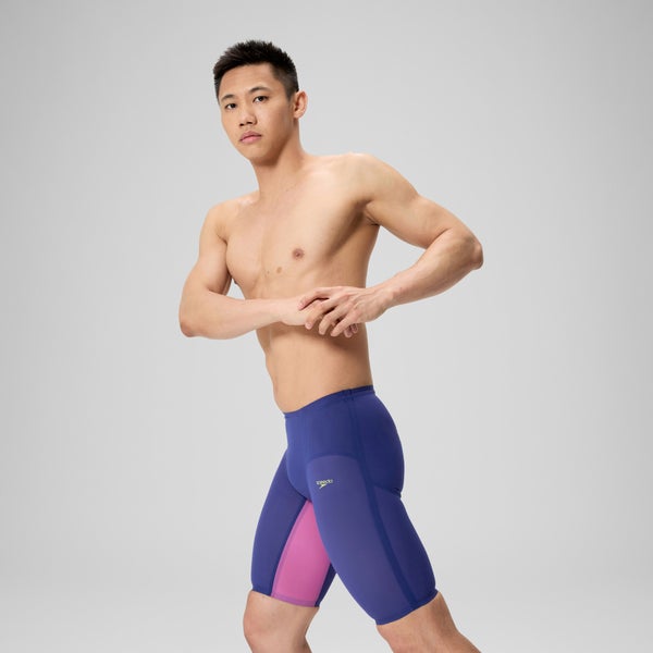 Speedo Men's Fastskin LZR Pure Valor 2.0 High Waisted Jammer Navy/Purple