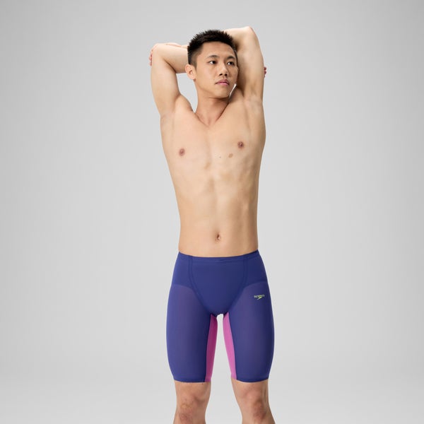 speedo Men's Fastskin LZR Pure Valor 2.0 High Waisted Jammer Navy/Purple