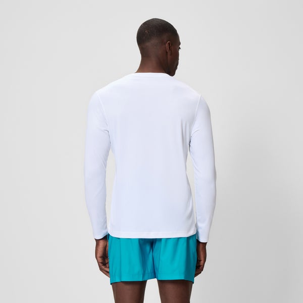 Speedo Men's Graphic Long Sleeve Swim Shirt White/Blue