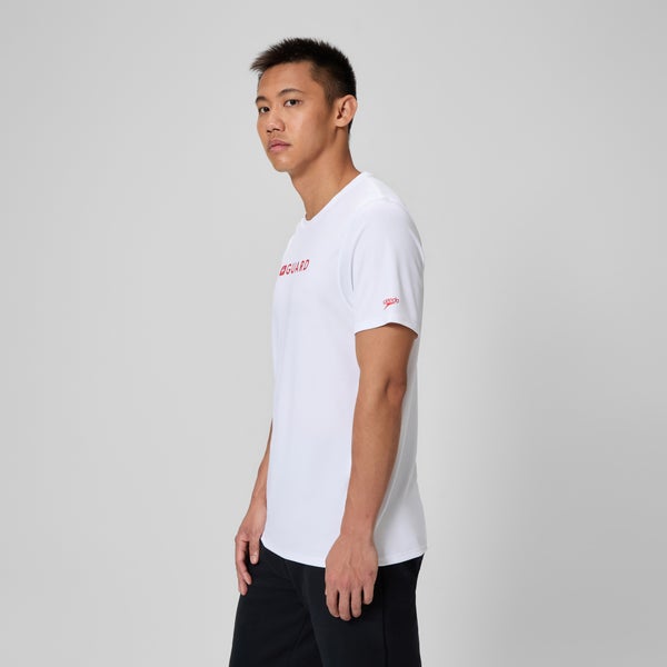 Speedo Men's Guard New Easy Short Sleeve Rashguard White