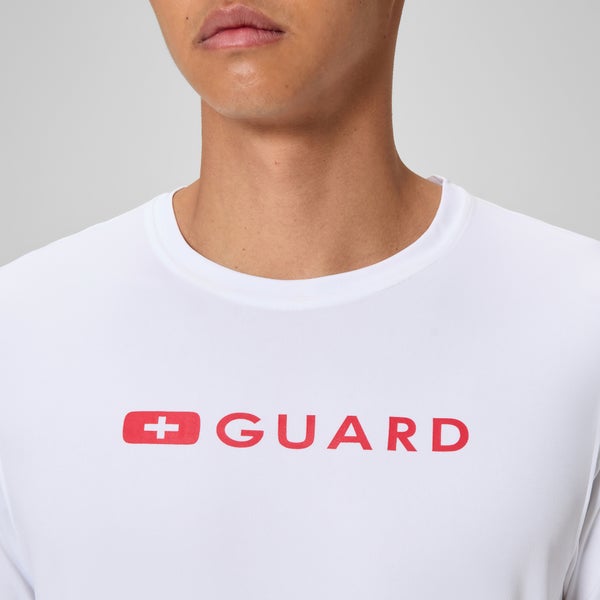 Speedo Men's Guard New Easy Short Sleeve Rashguard White