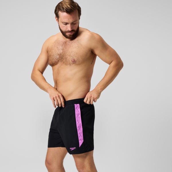 Speedo Men's Hyperboom Splice 16" Swim Trunks Black/Pink