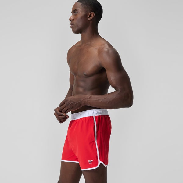 Speedo Men's Jetstream Retro Logo Volley 16" Swim Trunks Red