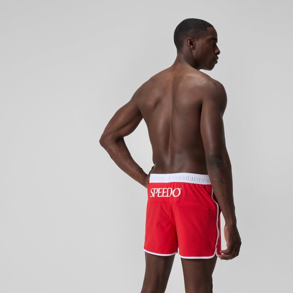 Speedo Men's Jetstream Retro Logo Volley 16" Swim Trunks Red