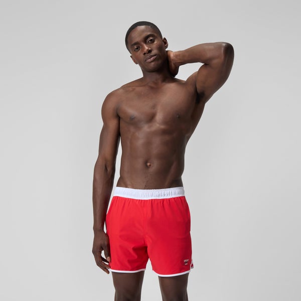 speedo Men's Jetstream Retro Logo Volley 16" Swim Trunks Red