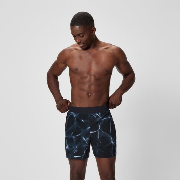 speedo Men's Lookout Printed 16" Swim Shorts Black/Gray