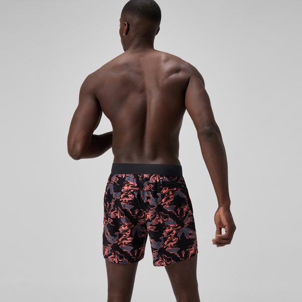 Speedo Men's Lookout Printed 16" Swim Trunks Black/Orange