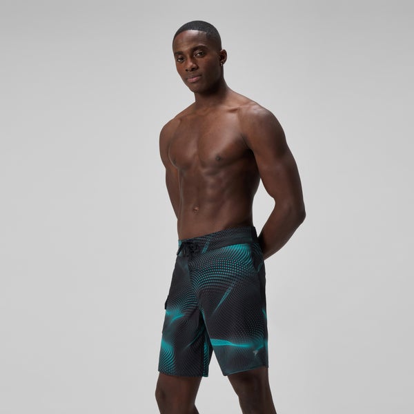 Speedo Men's Lookout Printed 18" Boardshorts Dark Green