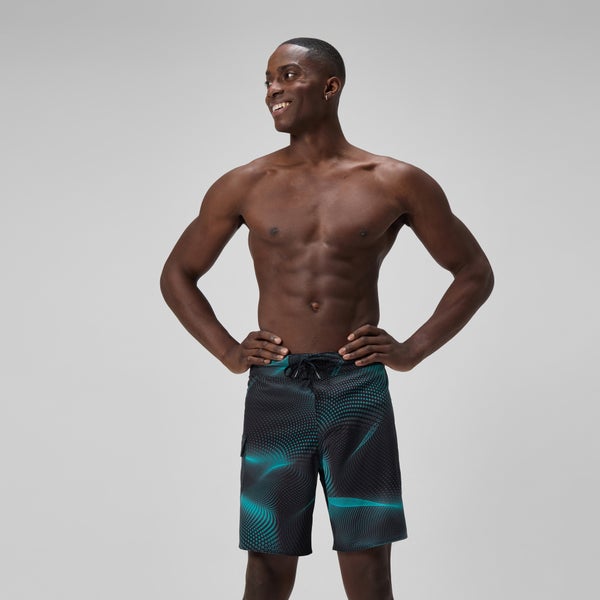 speedo Men's Lookout Printed 18" Boardshorts Dark Green