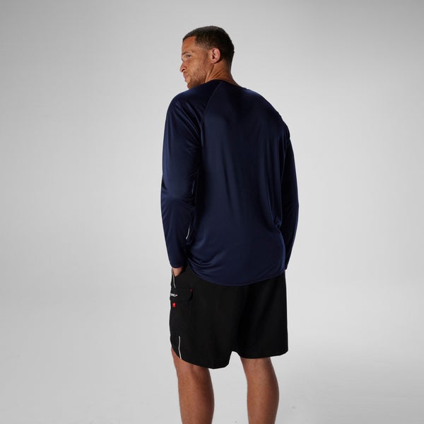 Speedo Men's New Easy Long Sleeve Granite Rashguard Navy