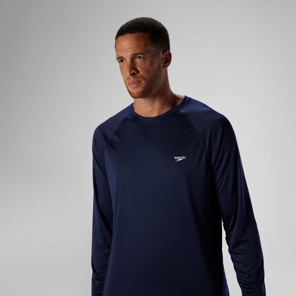 Speedo Men's New Easy Long Sleeve Granite Rashguard Navy