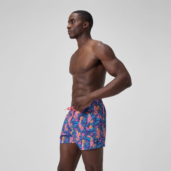 Speedo Men's Print Redondo Edge Volley 14" Swim Trunks Blue