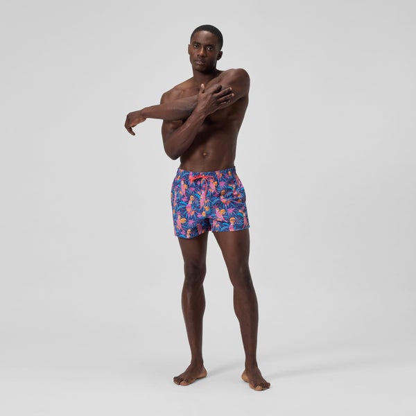 speedo Men's Print Redondo Edge Volley 14" Swim Trunks Blue