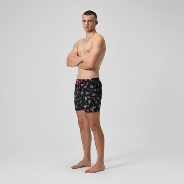 Speedo Men's Print Redondo Edge Volley 16" Swim Trunks Navy/Pink
