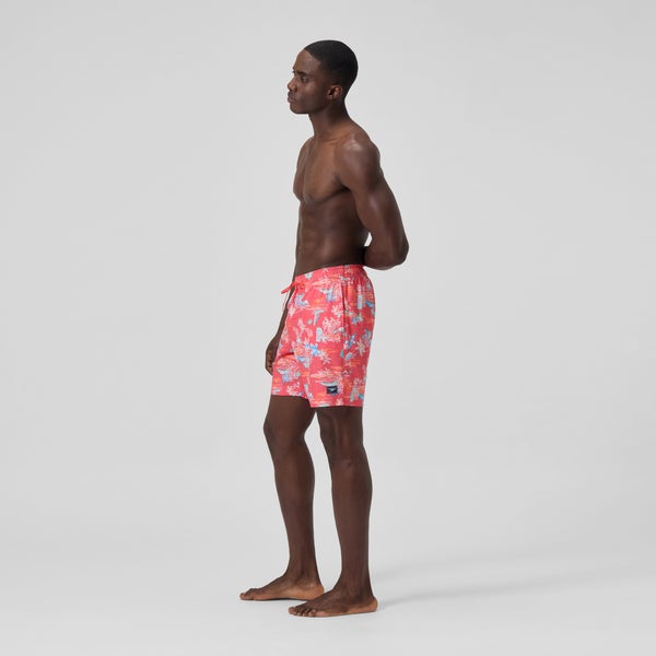 speedo Men's Print Redondo Edge Volley 18" Swim Trunks Orange