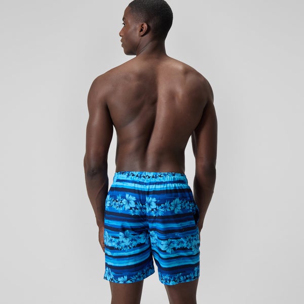 Speedo Men's Print Redondo Volley 18" Swim Trunks Blue