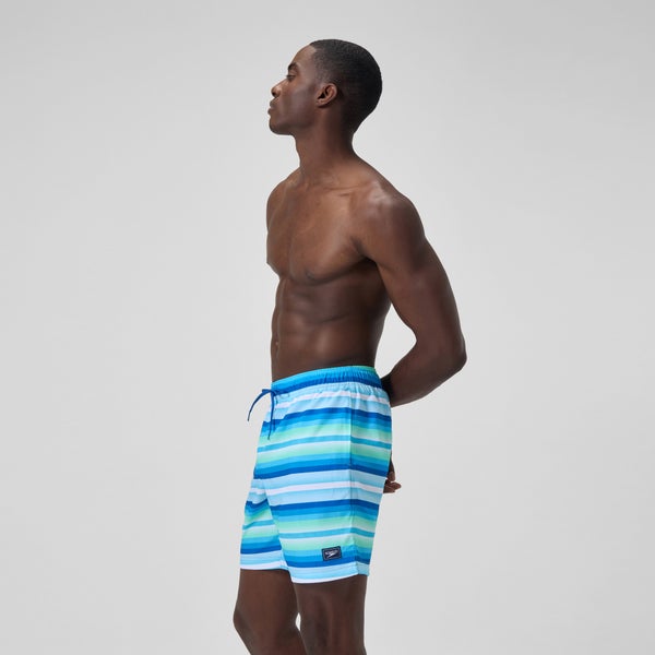 Speedo Men's Print Redondo Volley 18" Swim Trunks Blue/White