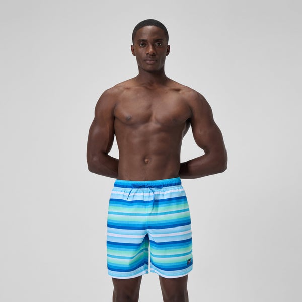 speedo Men's Print Redondo Volley 18" Swim Trunks Blue/White