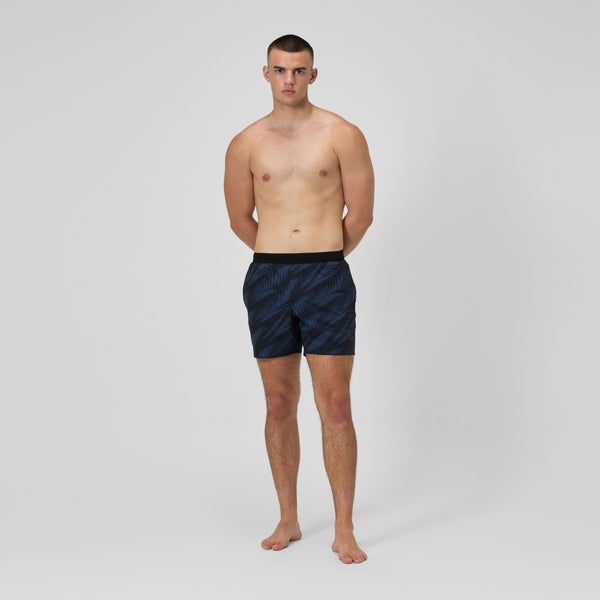 Speedo Men's Print Volley 16" Swim Trunks Black/Gray