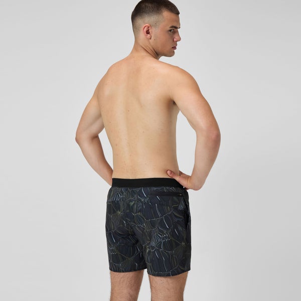 Speedo Men's Print Volley 16" Swim Trunks Black/Gray