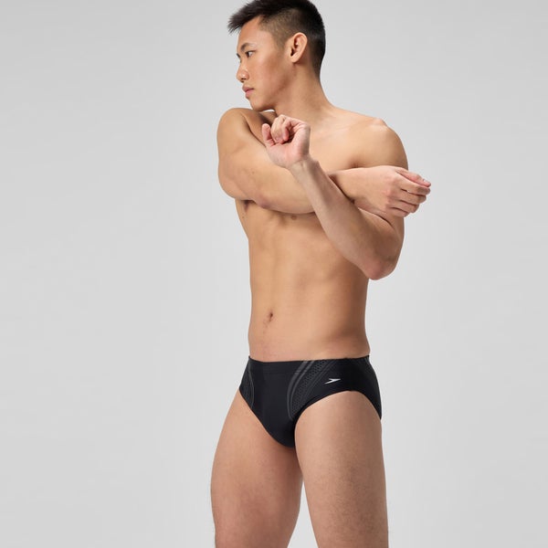 Speedo Men's Printed Vanquisher Movement Brief Black