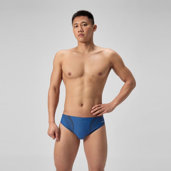speedo Men's Printed Vanquisher Movement Brief Blue