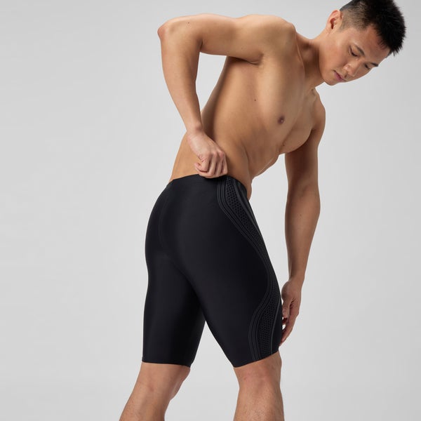 Speedo Men's Printed Vanquisher Movement Jammer Black