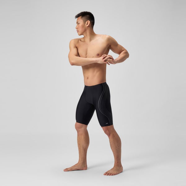 Speedo Men's Printed Vanquisher Movement Jammer Black