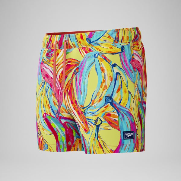 Speedo Men's Redondo Edge Printed 14" Swim Trunks Orange/Green