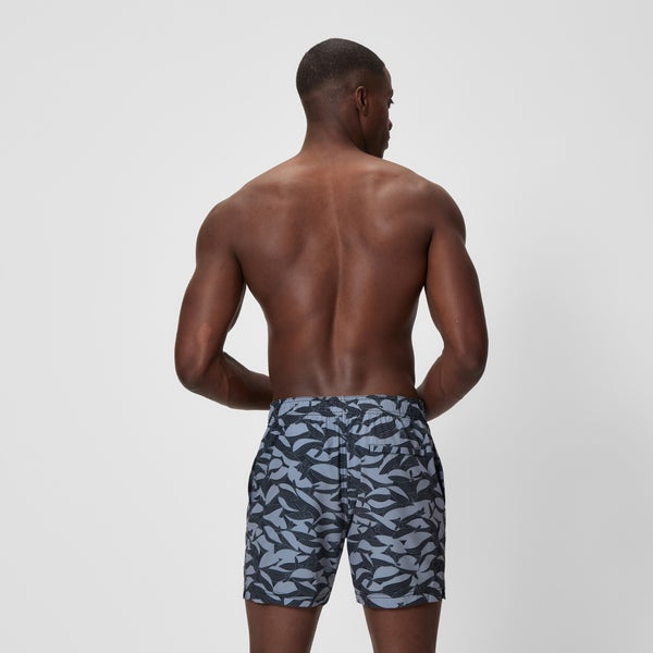 Speedo Men's Redondo Edge Printed 16" Swim Shorts Gray/Black