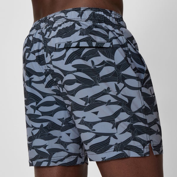 Speedo Men's Redondo Edge Printed 16" Swim Shorts Gray/Black