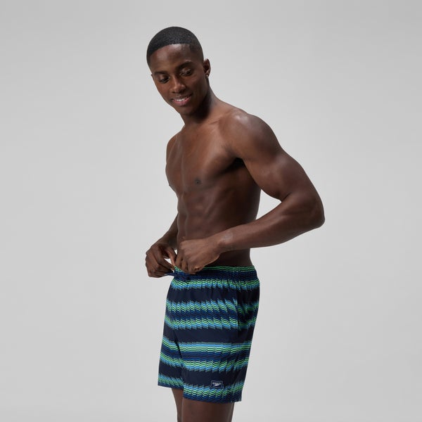 Speedo Men's Redondo Edge Printed 16" Swim Trunks Blue