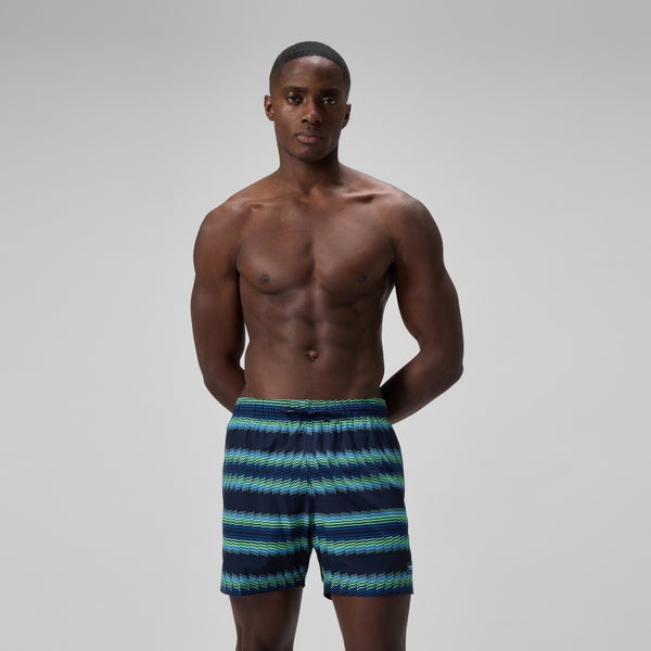 speedo Men's Redondo Edge Printed 16" Swim Trunks Blue