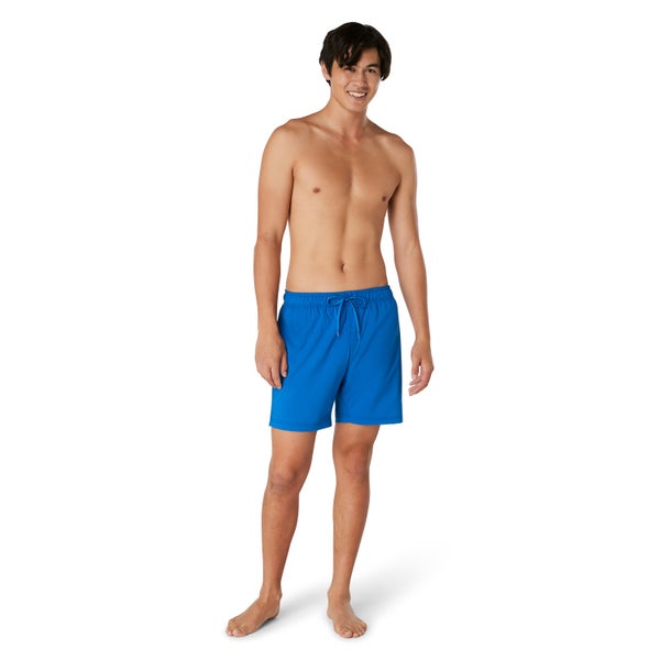 Speedo Men's Solid Redondo Edge 17" Volley Swim Trunks Blue