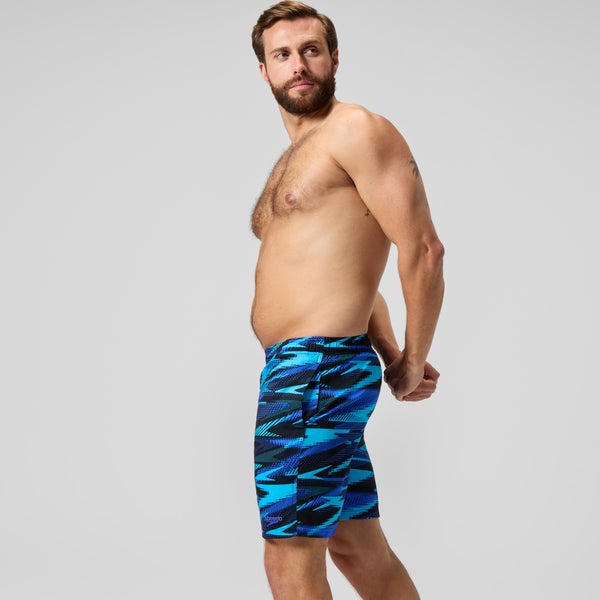 Speedo Men's Xpress Lite Allover 18" Watershort Swim Trunks Blue