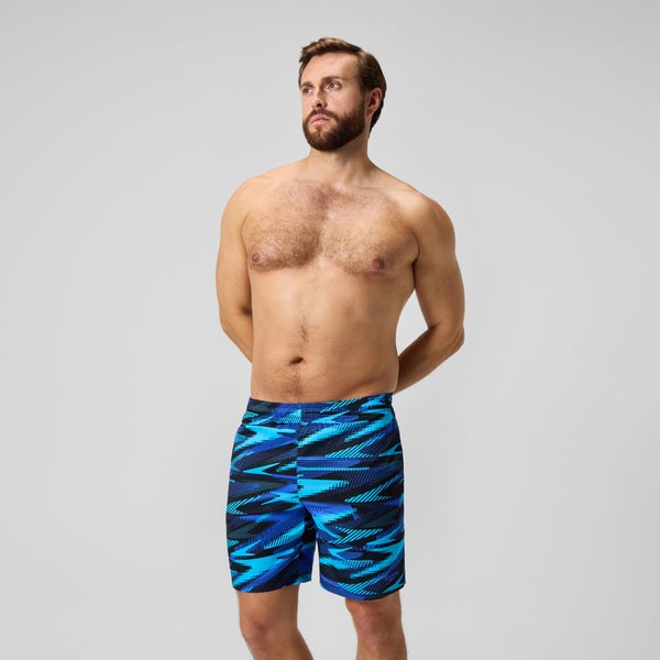 speedo Men's Xpress Lite Allover 18" Watershort Swim Trunks Blue