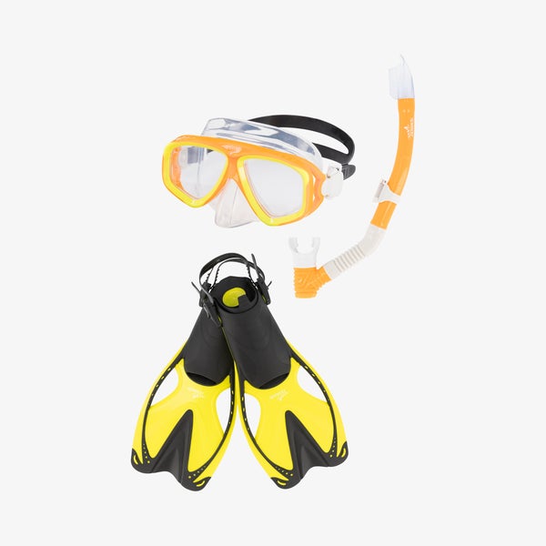 speedo Adult Adventure Mask Snorkel & Fin Set Orange